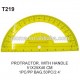 Educational supply protractor with handle