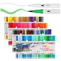 100 Smart Color Art Dual Tip Brush Pens with needle Tip 0.4 watercolor marker